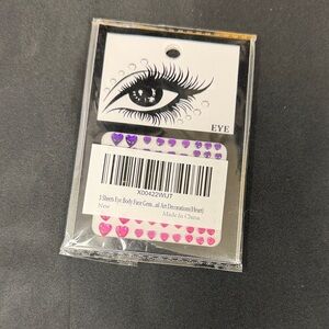 Purple and Pink Eye Body Face Gems 3 sheets eye body face gem hearts new